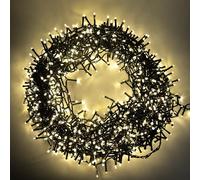 SHATCHI 720 Christmas Tree Cluster Lights Multifunction 8 Light Modes, Timer Green Cable Indoor/Outdoor Low Voltage Holiday Home Decorations, Warm White