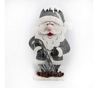 Shatchi 72cm Santa Christmas Tabletop Figures Window Holiday Home Xmas Glitter Foam Showpiece Decorations in White Shatchi White