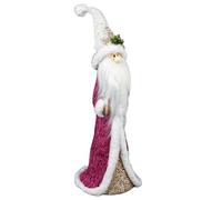 SHATCHI 76cm Santa Clause Figure Burgundy Santa Costume White Hat Christmas Tabletop Centrepiece Showpieces Home Art & Craft Xmas Party Window Décor