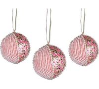 3Pcs Baby Pink Bauble 7cm - Christmas Tree Hanging Decorations Festive Decorative Ornaments Fairy Tale Themed Xmas Tree Pendant