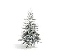 Shatchi 7FT Californian Pine Snow Covered Green Tips Bushy Artificial Plain Christmas Tree in White Shatchi White 7ft