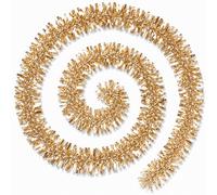 Shatchi 8 X 2M Champagne Chunky Tinsel Garland - Chunky Christmas Tinsel Garland - Tree, Mantelpiece And Party Decoration - Festive Home