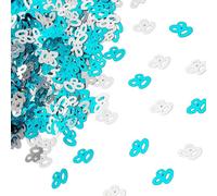Shatchi 80Th Birthday Confetti Blue & Silver 2 Pack X 14 Grams Birthday Decoration Foil Metallic 2 Pack