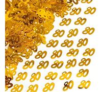 Shatchi 80Th Birthday Confetti Gold 2 Pack X 14 Grams Birthday Decoration Foil Metallic 2 Pack