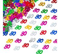 Shatchi 80Th Birthday Confetti Multicolour 2 Pack X 14 Grams Birthday Decoration Foil Metallic 2 Pack