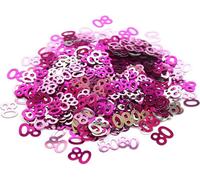 Shatchi 80Th Birthday Confetti Pink & Silver 2 Pack X 14 Grams Birthday Decoration Foil Metallic 2 Pack