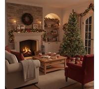 8ft/2.4m Alaskan Pine Green Artificial Christmas Tree 1100 Tips Large Bushy