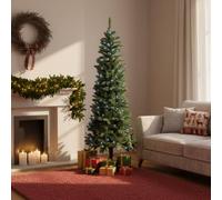 Shatchi 8Ft Prelit Cool White Leds Slim Chrismtmas Tree Cool White Leds