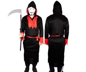 SHATCHI Adult Devil Halloween Costume Grim Reaper Demon Vampire Cosplay Fancy Dress Party Outfit for Stag Carnival Parties