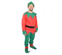 Shatchi Adult Unisex Christmas Elf Xmas Fancy Dress Costumes Accessories One Size in Red Shatchi Red