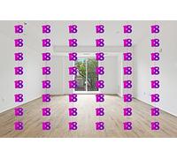 SHATCHI Age Hanging String 13th-90th Glitz Anniversary Birthday Metallic Shiny Foil Banner Party Door Wall Decorations Pack of 6, Pink