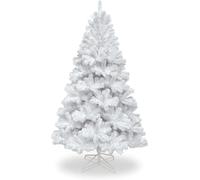 Shatchi 10FT / 3.0M Alaskan Pine White Artificial Christmas Tree Bushy, 1934 Tips Xmas Home Decorations, PVC, 300CM / 10FT White