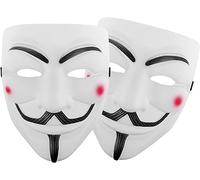 Shatchi Anonymous V For Vendetta Guy Fawkes Face Mask 2Pcs - Iconic V Mask for Halloween, Themed Parties - Sturdy Elastic Headband - Christmas, Hen Parties, Birthdays, and Anniversaries