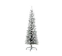 SHATCHI 4Ft-8Ft Artificial Slim Christmas Pencil Tree Holiday Home Decorations with Pointed Tips and Metal Stand, Snow Flock, 240 cm