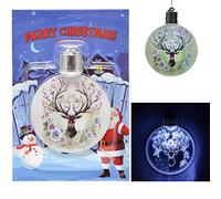 Shatchi Assorted 3D Snowman LED Oprated Christmas Tree Hanging Baubbles Decoration Ornaments Xmas Gifts (Battery Included), Multi
