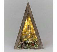 B/O LED Wooden Reindeer Scene - Triangle Shape -W24.5xD5.5xH39cm Shatchi Multi One Size