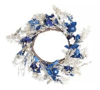 Shatchi Baubles Wreath 58Cm Gold Blue Pe Material Wreath For Front Door & Home