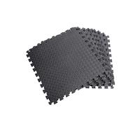 Shatchi Black Gym Flooring Puzzle Mat Interlocking EVA Floor Tiles Non slip Rubber Cushion For Home Mat - 4pcs