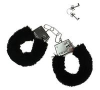 SHATCHI Handcuffs with 2 Keys Police Cosplay Girls Hen Night Out Bridal Bachelorette Ball Party Games Fancy Dress Accessories Fun Gifts, Unisex Adult, Black, One Size