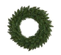 SHATCHI Black/White Imperial Pine Garland Christmas Holiday Xmas Home Office Fireplaces Stairs Decoration with Non Pre-Lit (CW/WW/Multicolour LEDs), Plain Green, 55cm Wreath