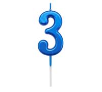 Shatchi Blue 3 Number Candle Birthday Anniversary Party Cake Decorations Topper Shatchi Blue