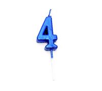 SHATCHI Blue 4 Number Candle Boys Birthday Wedding Anniversary New Year Party Cake Decorations Topper
