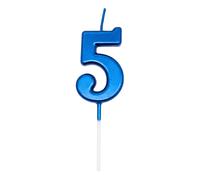 Shatchi Blue 5 Number Candle Birthday Anniversary Party Cake Decorations Topper Shatchi Blue