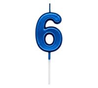 Shatchi Blue 6 Number Candle Birthday Anniversary Party Cake Decorations Topper Shatchi Blue