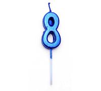 SHATCHI Blue 8 Number Candle Boys Birthday Wedding Anniversary New Year Party Cake Decorations Topper