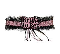 Shatchi Bride To Be Garter Bow Ribbon Pink Black, Hen Night Wedding Garter Accessories