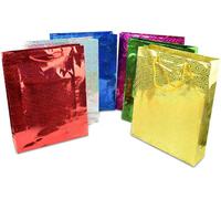 Shatchi Bulk Buy Wholesale 12Pcs Assorted Colours Holographic Gifts Large Size Christmas Birthday Present
