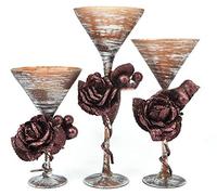 SHATCHI Candle Holders (Set of 3)- Different Sizes - Decorated Glass Tealight Candle Holder -Holds Votive Candles, Pillar Candles for Dining,Wedding Table Centerpiece,Home,Living Room Décor