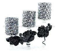 SHATCHI Candle Holders (Set of 3)- Different Sizes - Decorated Glass Tealight Candle Holder -Holds Votive Candles, Pillar Candles for Dining,Wedding Table Centerpiece,Home,Living Room Décor