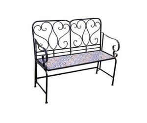 Shatchi Cascade Mosaic 2 Seater Garden Bench - Outdoor Patio Seat