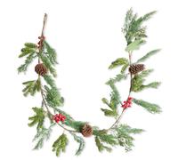 Shatchi Cedar Garland 180CM Red Berry & Pinecone Wreath for Xmas Decor in Green | Size: 180 cm Shatchi Green 180 cm