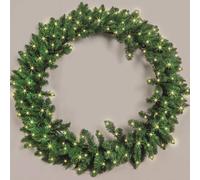Shatchi Christmas 100cm Prelit Green Imperial Wreath for Decoration 150LED Shatchi Green