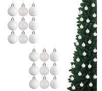 Shatchi Christmas 5cm Bauble White -Tree Hanging Decoration Festive Cheers | Size: 24 Pack Shatchi White 24 Pack