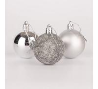 50mm/18Pcs Christmas Baubles Shatterproof Silver, Christmas Tree Decorations Ball Ornaments Balls Xmas Hanging Decorations Holiday Decor - Shiny,Matte,Glitter
