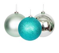 10cm/3Pcs Christmas Baubles Shatterproof Turquoise, Christmas Tree Decorations Ball Ornaments Balls Xmas Hanging Decorations Holiday Decor - Shiny,Matte,Glitter