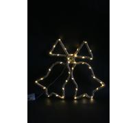Shatchi Christmas Bells Silhouette LED Hemp Rope Lights Xmas Decoration Battery Operated Holiday Garden Hanging Decorations in Brown Shatchi Brown