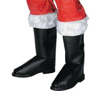 Shatchi Christmas Boot Party Fancy Dress Costume Accessories Santa Clause Shoe Black Covers Tops Outfit Unisex Shatchi Black One Size