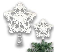 Shatchi Christmas Dark Green Glitter Star Tree Topper - Sparkling Star Decoration For Xmas Tree - Elegant Christmas Home Décor