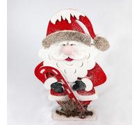 Shatchi Christmas Decoration 72cm Red Santa Christmas Tabletop Figures Window Holiday Home Xmas Glitter Foam Showpiece Decorations in White Shatchi White