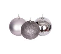 Shatchi Christmas decoration baubles mid grey 6cm 18pcs set Shatchi Mid Grey
