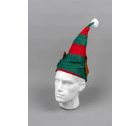 Shatchi Christmas Elf Hat with Ears Xmas Santa Helper Hat Red & Green Xmas Fancy Dress Pom Party Costume Accessories 5pcs Shatchi Multicolor