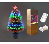 SHATCHI SHATCHI-1201 3ft Fibre Optic Christmas Tree Remote Control Various Effects Xmas Decorations, Green