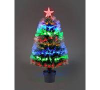 SHATCHI SHATCHI-1210 4ft Fibre Optic Christmas Tree Remote Control Various Effects Xmas Decorations, Green