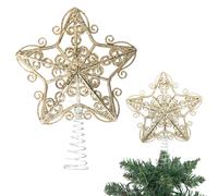 Shatchi Christmas Glitter Star Tree Topper - Sparkling Star Decoration for Xmas Tree in Gold Shatchi Gold