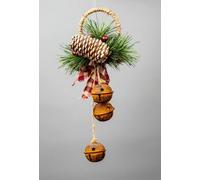 Shatchi Christmas Hanging Decoration 27 Cm Rustic Red Rusty Bells