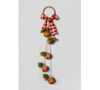 Shatchi Christmas Hanging Decoration 46 Cm Rustic Red Rusty Bells